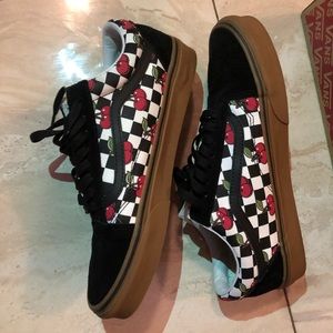Cherry checkerboard vans